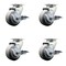 Service Caster 4 Inch Thermoplastic Rubber Swivel Caster Set with Roller Bearings and Brakes SCC-20S420-TPRRF-TLB-4 - alternate 1